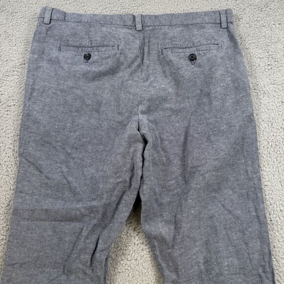 Banana Republic Pants Mens 35x28 Blue Linen Blend Aiden Slim Fit Chino Preppy - Picture 10 of 11